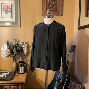 100% Silk Black Blouse